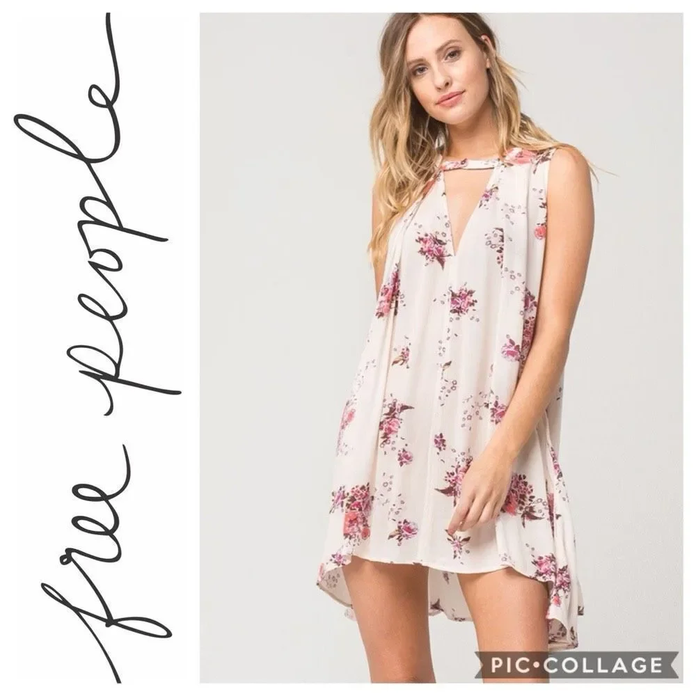Free People Tree Swing Tunic Dress In Ivory Floral Size XS